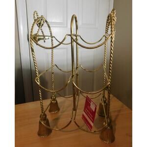 Gold Coquette Bow Tassle 6 Bottle Wine Rack Frosted Fairytale Ashland